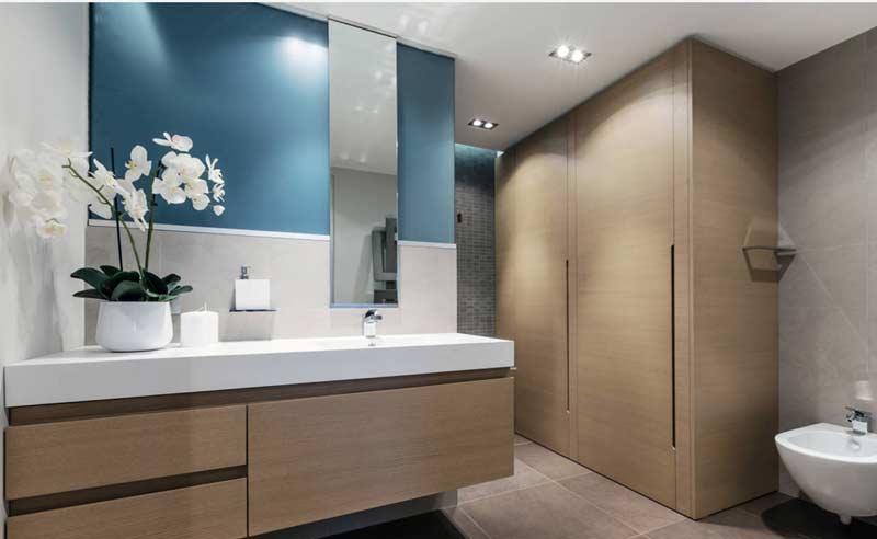 wooden deisgner vanity and bathroom wardrobe in gurgaon