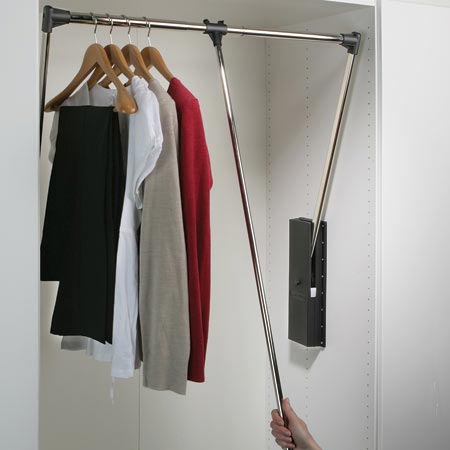 hafele wardrobe clothes rod pull down fittings and installation in gurgaon