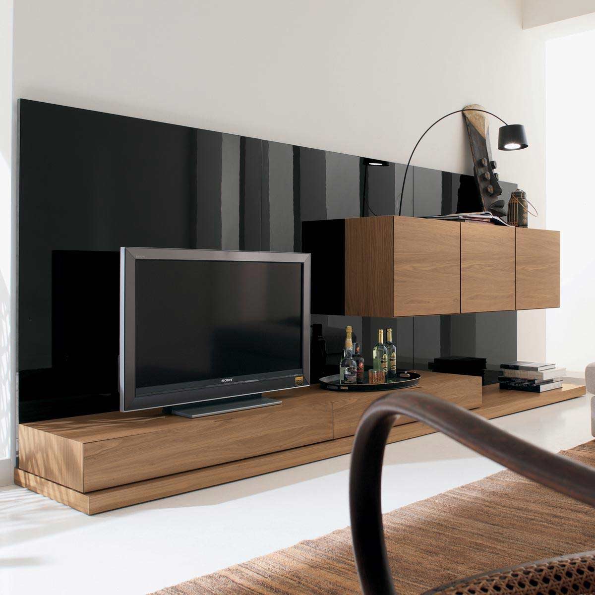 black lacquer glass tv units led panels in gurgaon and delhi