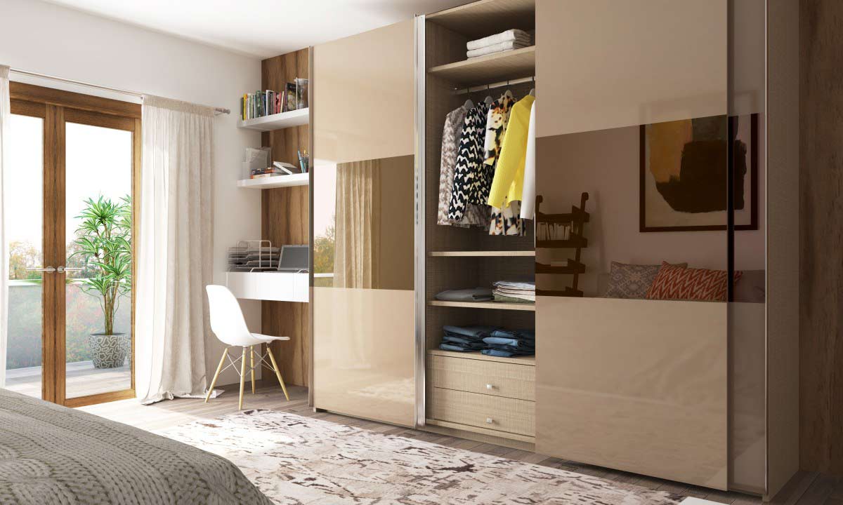 wardrobe designs and wardrobes made in lacquer glass in gurgaon by design indian kitchen company